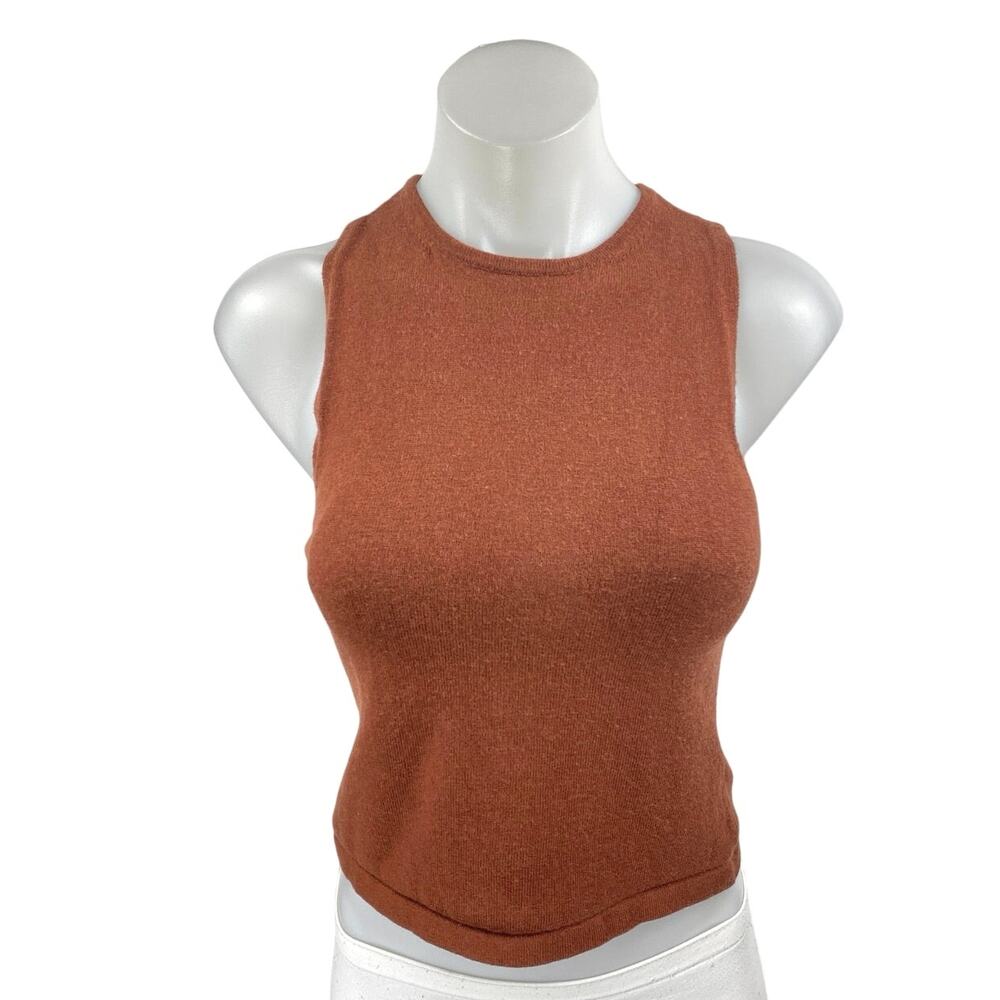 Aritzia Babaton Brown Sleeveless Crew Neck Knit Cami Camisole Tank Top Size S
